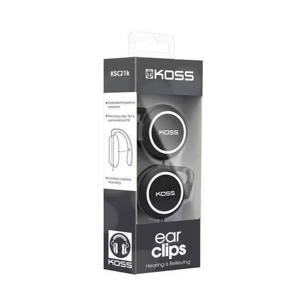 Koss Headphones Black, Koss, Mfr#: KSC21K